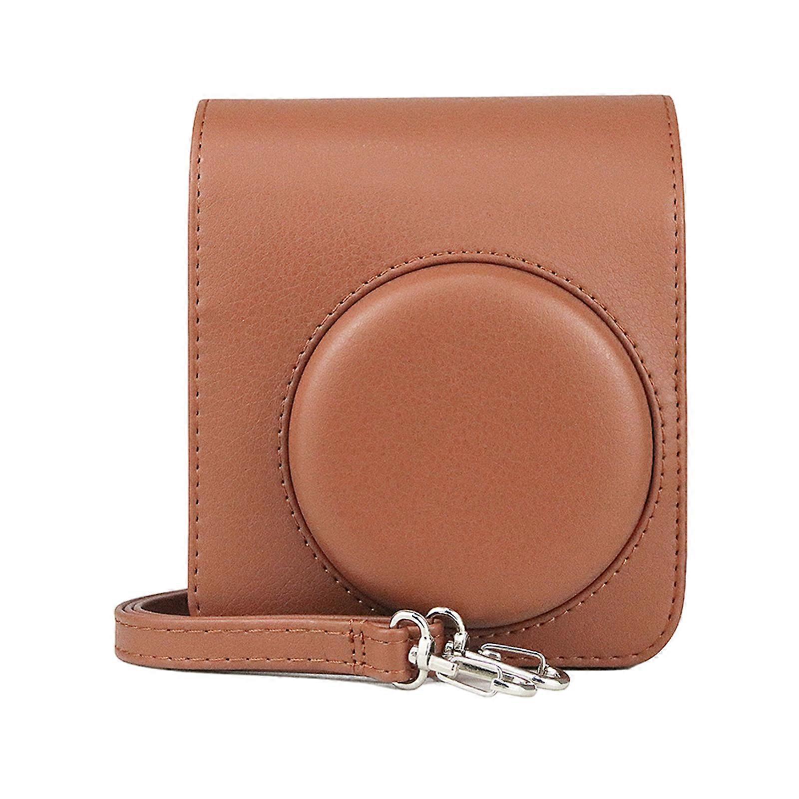 PU Leather Camera Bag Carrying Storage Bag with Adjustable Strap Camera Shoulder Bag Anti-Scratch for Mini 40  brown