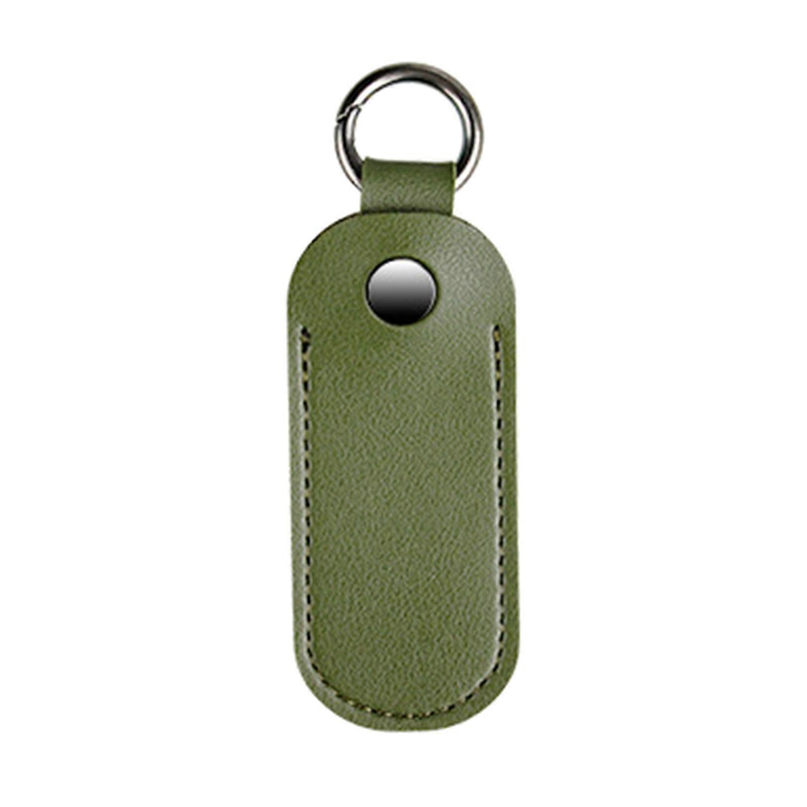 Mikrofiber Deri USB Flash Sürücü Kılıfı USB Sürücü Tutucu Koruyucu Kapak Anahtarlık Mürekkep yeşili
