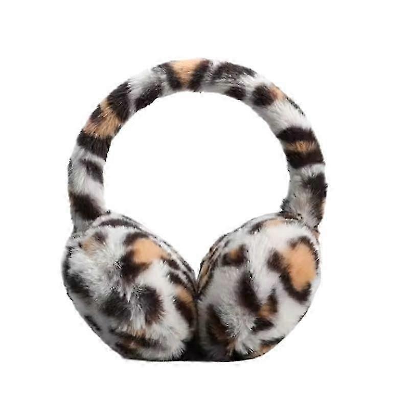 1Pc Cache-oreilles pliables Plus Peluche Protection Auditive Résistant au Froid Imprimé Léopard