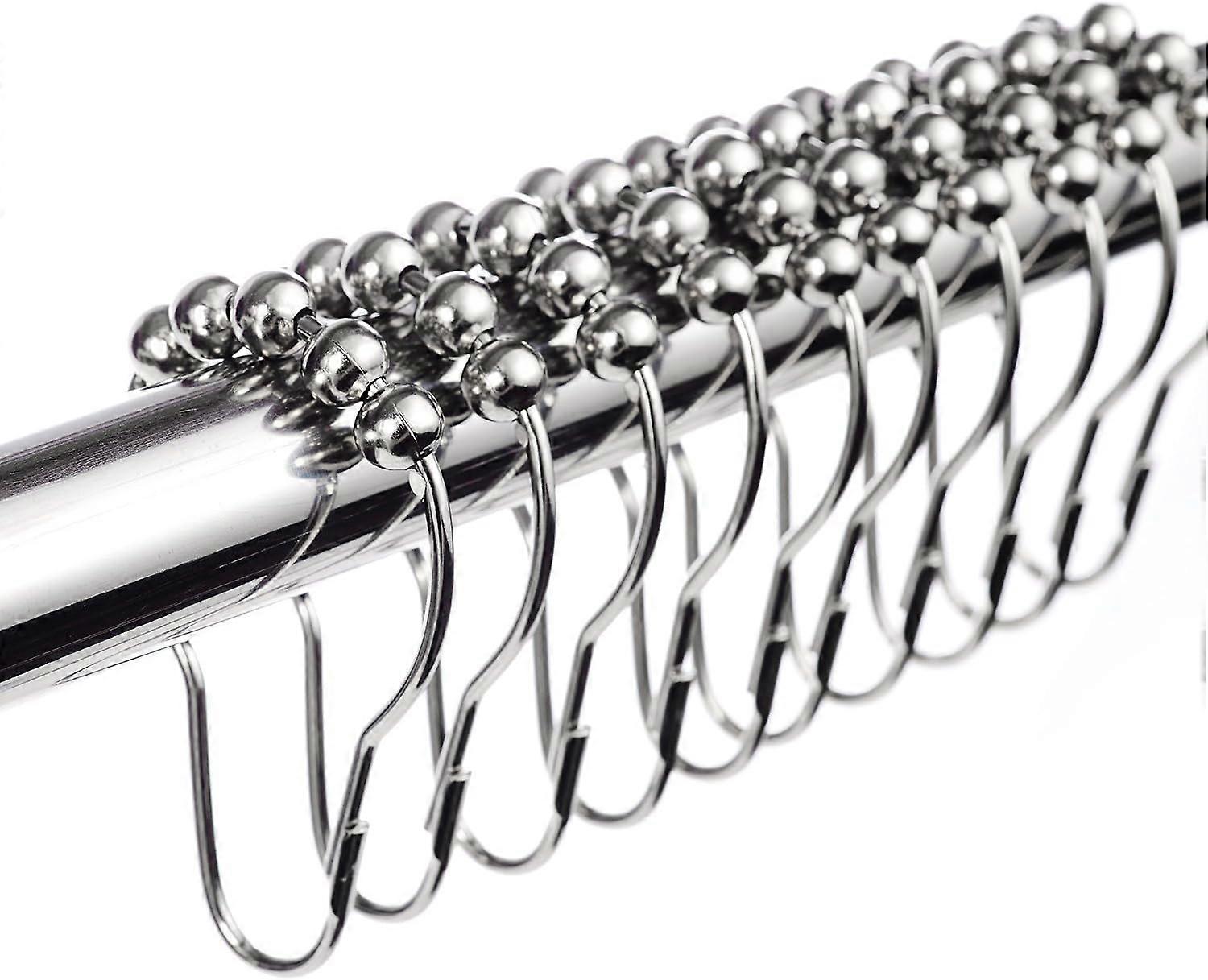 Shower Curtain Rings, Rustproof Hooks, Stainless Steel, Effortlessly Glides