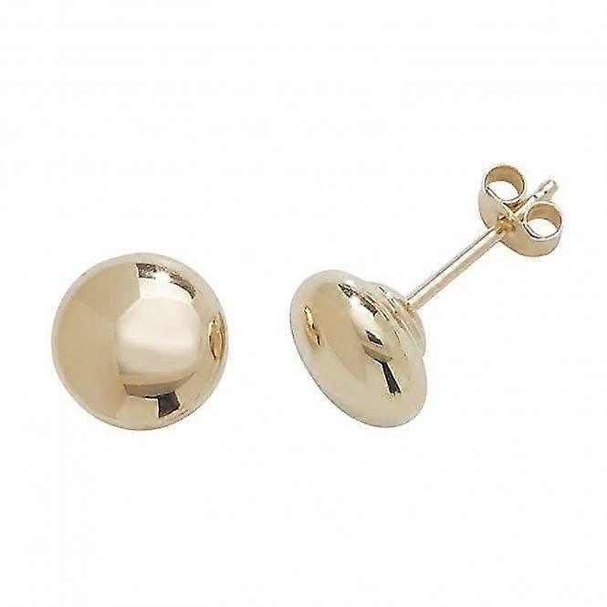 9ct Yellow Gold 6mm Button Stud Earrings ES407