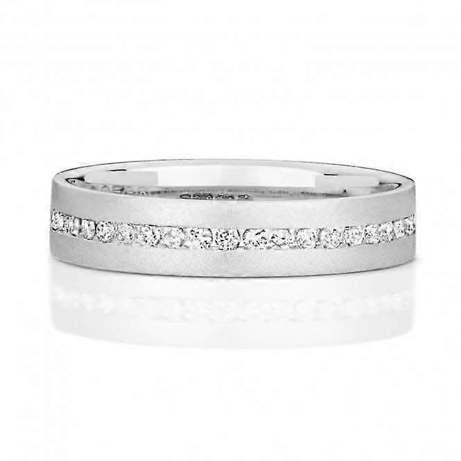 Wedding Band 9ct White Gold Diamond Wedding Ladies 1/2 Et 4.0mm Ring RD717W