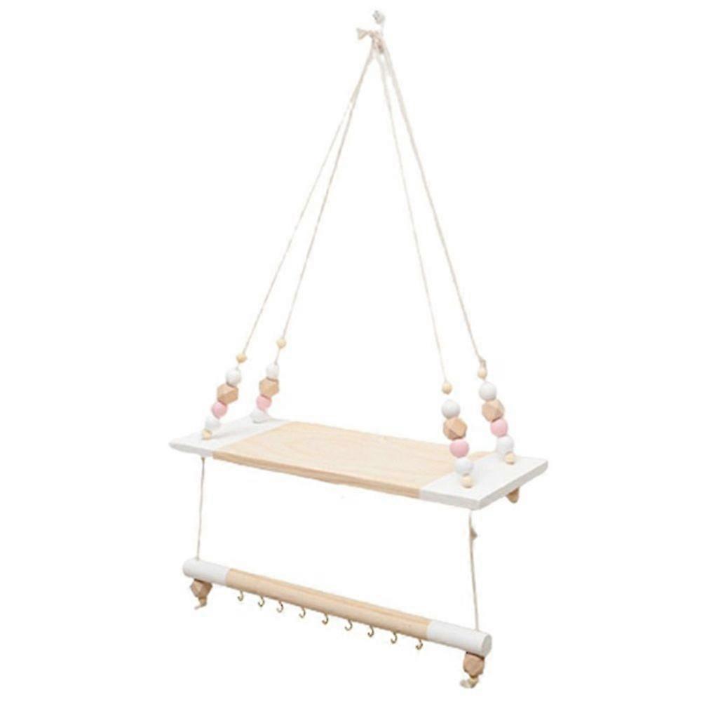 Holz Schaukel Μορφή Wandregal Schweberegal Hngeregal Wandboard Wohnzimmer Kinderzimmer Deko, Wei