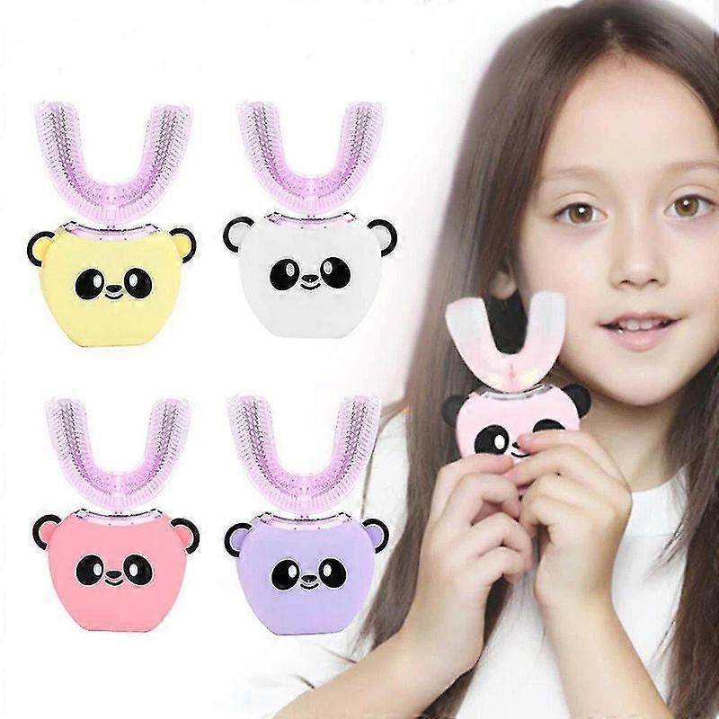 Aisiting 2-12 Years Old Smart 360 U Type Kids Sonic Electric Toothbrush Automatic Ultrasonic Teeth Brush Cartoon Pattern Children Brush