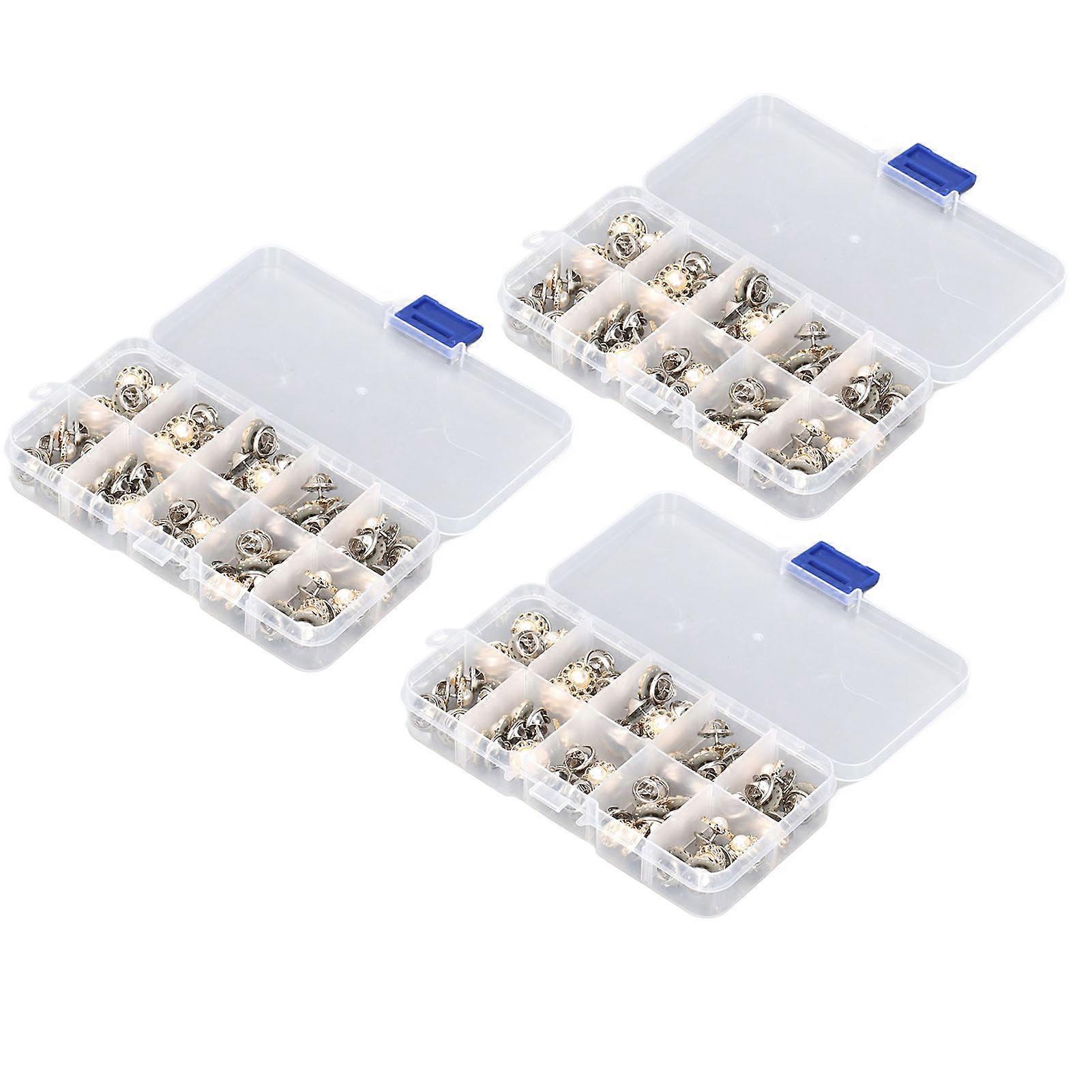 150 قطعة التستر على نمط اللؤلؤ الصناعي البلاستيك المعدني تطبيق واسع أزرار بروش النساء للخياطة الحرفية DIY