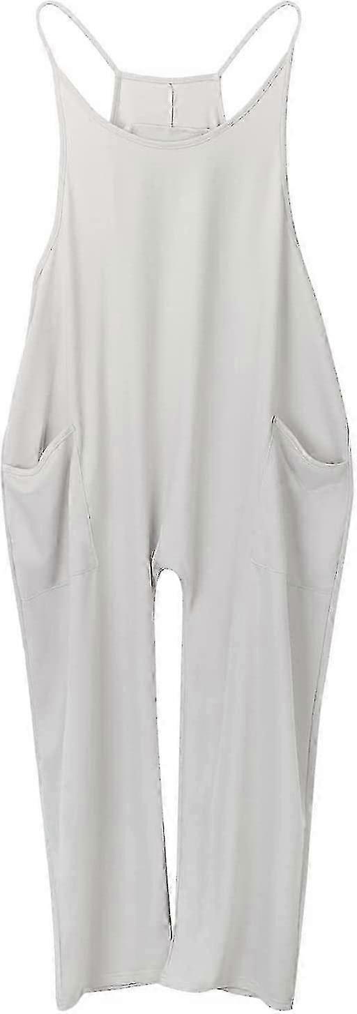 Sleeveless Spaghetti Strap Wide Leg Jumpsuits with Pockets