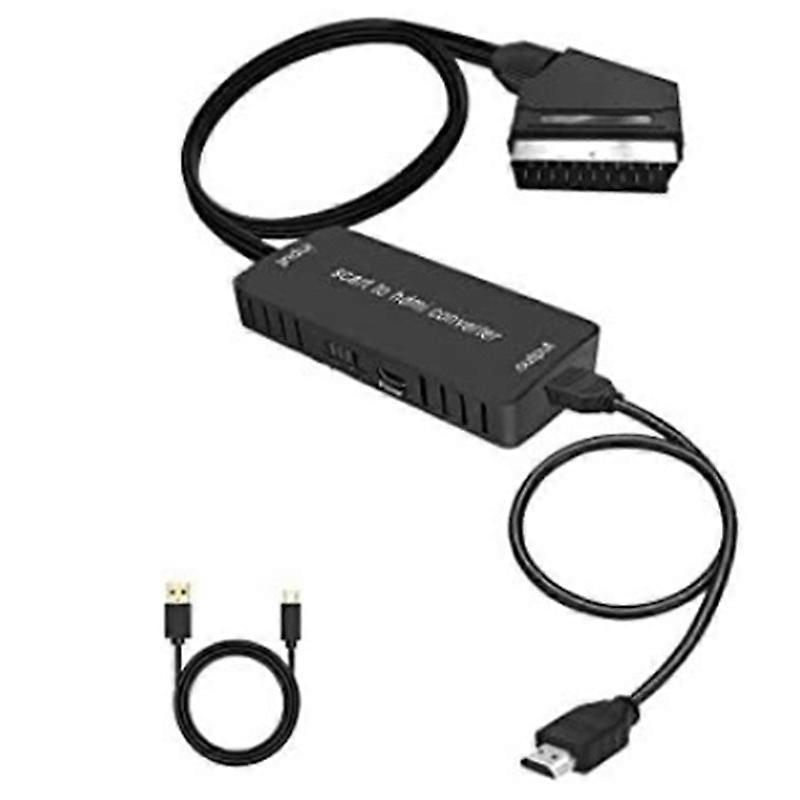 Scart to -Converter Audio Converter Video Cablebox Adapter Supports 1080P HD Conversion Adapter