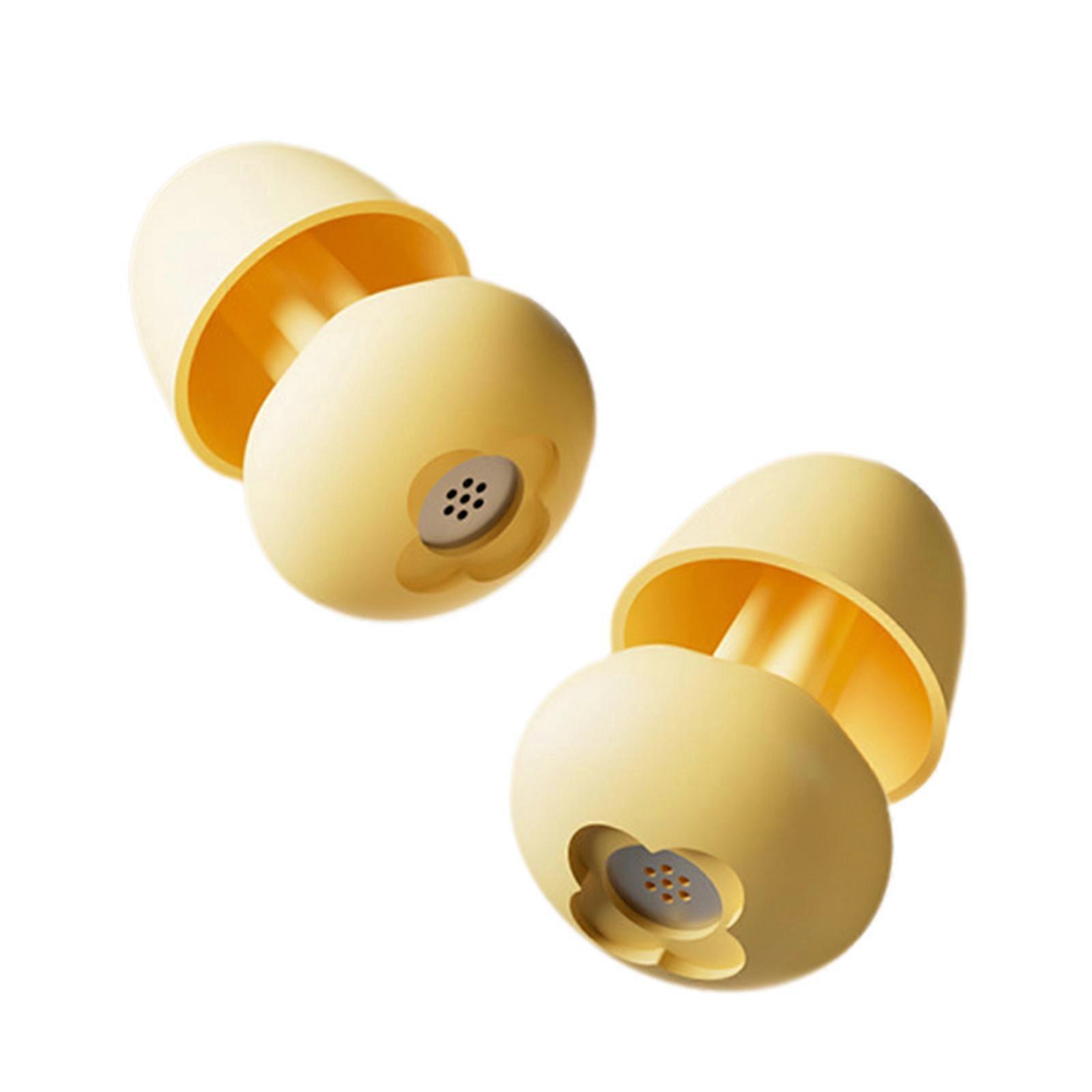 High Performances Reusable Sound Blocking Silicone Earplugs for Sleep Studying Traveling Reducing Environmental Noise 2x sunset yellow