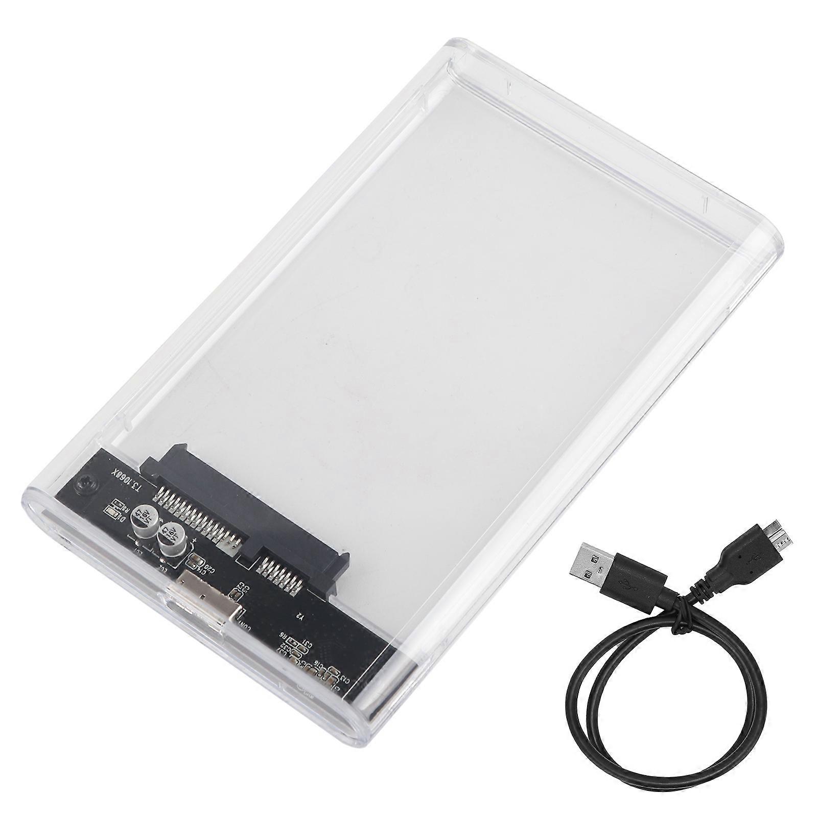 Transparent SSD Case 2.5in SATA Serial Port USB 3.0 High Speed Mobile Disk Box Enclosure (Not Inclube Hard Disk)