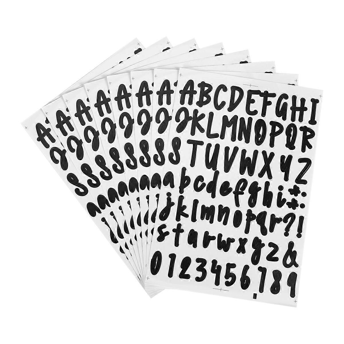 8 Sheets Self Adhesive Vinyl Letters Numbers Kit, Letters Numbers Stickers DIY Decal Script Pantry L