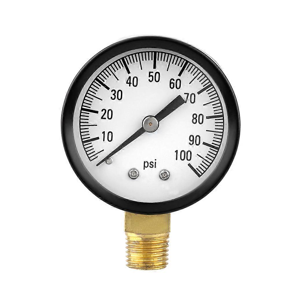 Durable Practical Pool Spa Filter Water Pressure Gauge Mini 0-100 PSI 1/4" Bar Side Mount 1/4 Inch Pipe Thread NPT TS-50 White