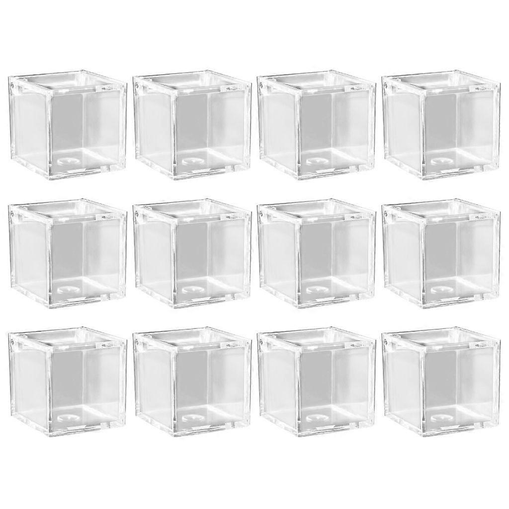 12 Pcs Small Acrylic Box Christmas Gift Packing Box Clear Candy Containers