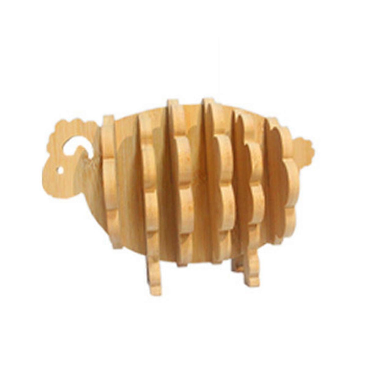 Wood Tray Wood Saucer Flower Pot Tray Cup Pad Coaster Happy Sheep