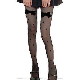 Frauen Sexy Glänzend Schimmer Metallisch Dünne Strumpfhose Jahrgang Polka Dot Print Kunstschenkel Hohe Strümpfe Süßer Samt Schleife Flippe Durchsichtige Strumpfhose Clubwear Keine Schleife