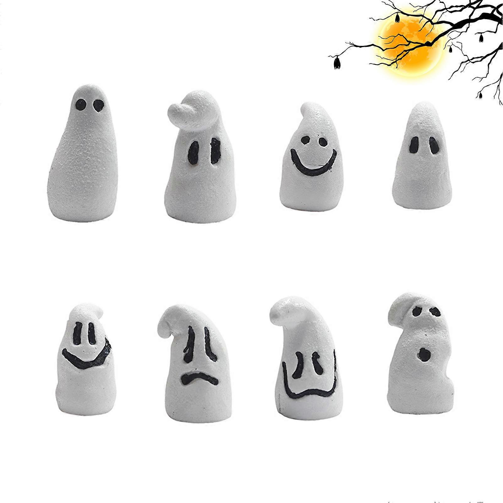 8PCS Halloween Ghost Miniature Figurines Add to the Halloween Atmosphere Design