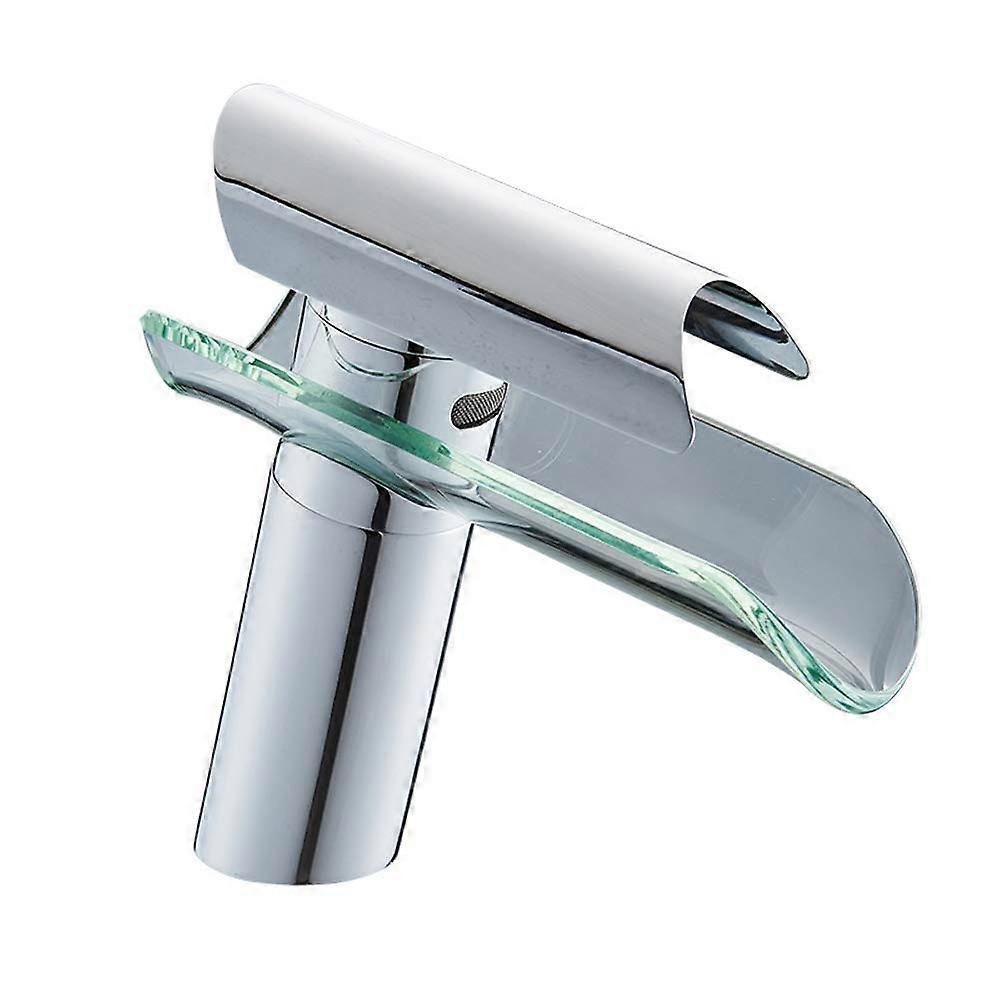 Mixer Tap Bathroom Waterfall Faucet Brass Basin Faucet Hot and Cold Single Handle for Sink and Bathtub 1 Hole Design