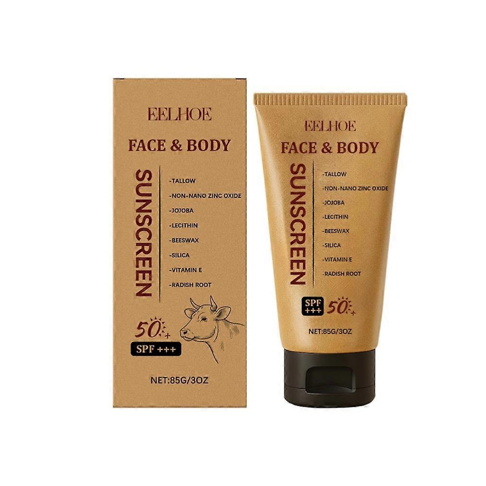 Αντηλιακό Κρέμα Βοδινού Λίπους SPF50+ με Φυσικό Μεταλλικό Αντηλιακό, Μη Λιπαρό για Πρόσωπο και Σώμα