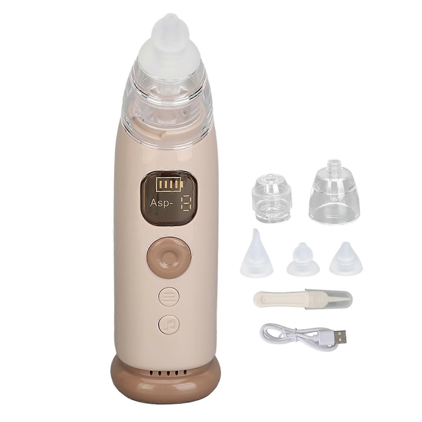 Infant Nasal Aspirator 3 Suction Levels Silicone Tip Baby Nose Care Machine with Soothe Music Light
