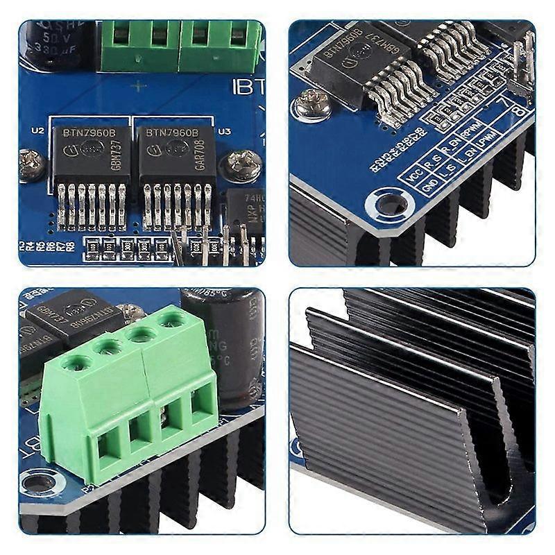2Pcs BTS7960 43A High Power Motor Driver Module Smart Car Driver Module for Current Limit