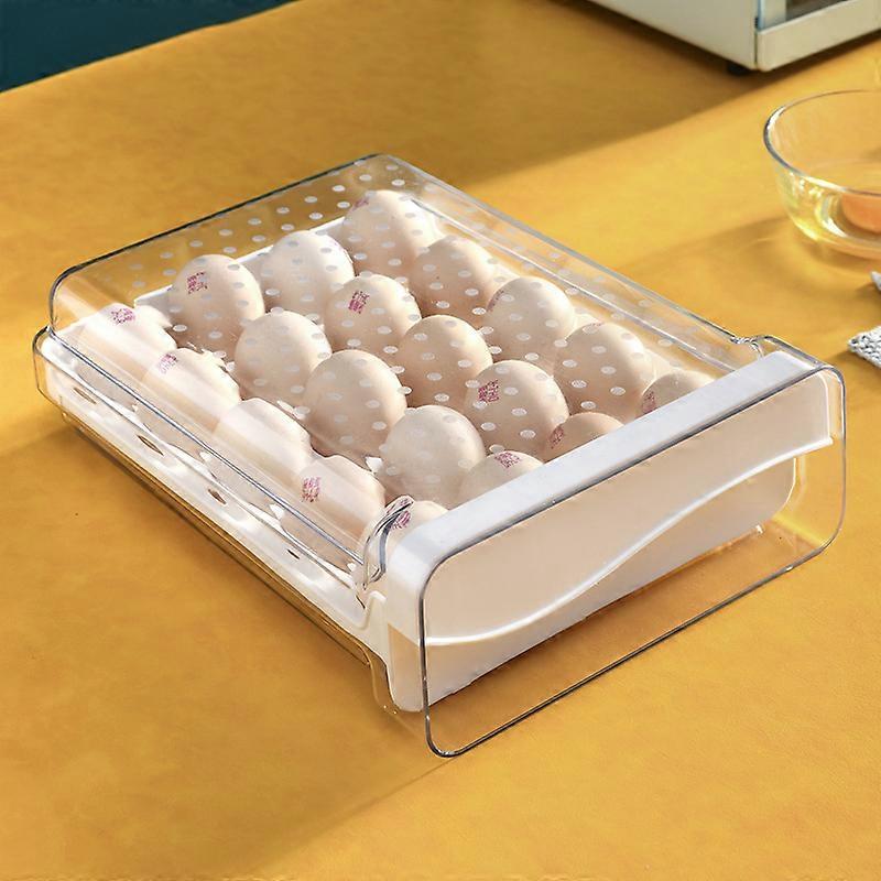 Picnic  Drawer Type Eggs Storage Box  Stackable  for Kitchen  30 Cells/1 Layer Egg Fresh Box  Egg Holder Storage Fridge