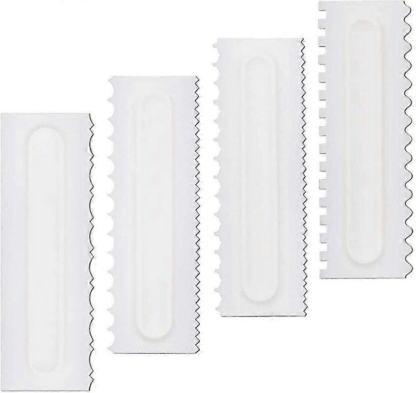 Decorative Comb and Icing Smoother Tool Scraper Set - Plastic Cake Scraper for Cake Decoration--