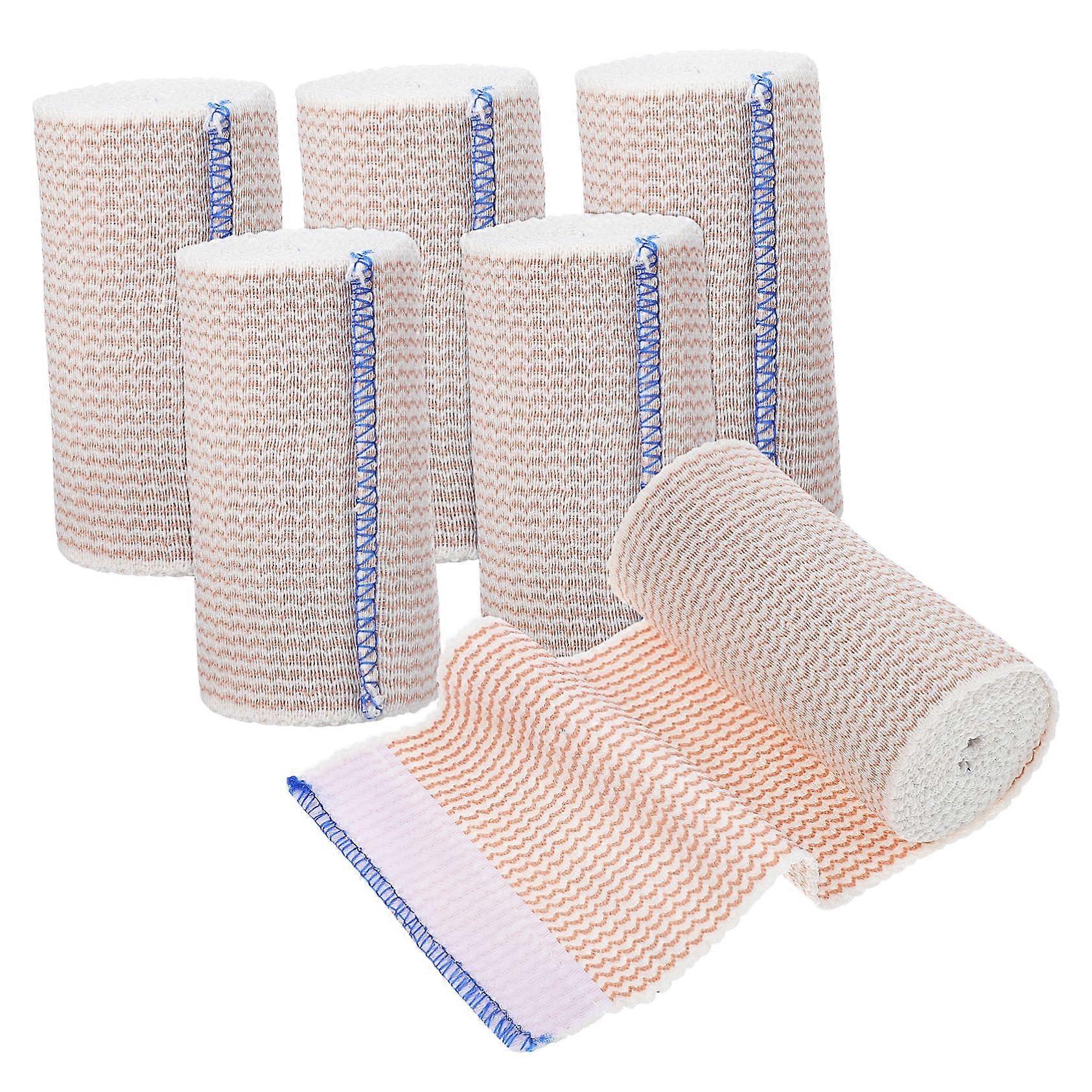 6 Rolls Elastic Bandage Wrap - Stretchy Self-Adhesive Athletic Tape for Compression Support on Wrist, Ankle, Knee, Leg