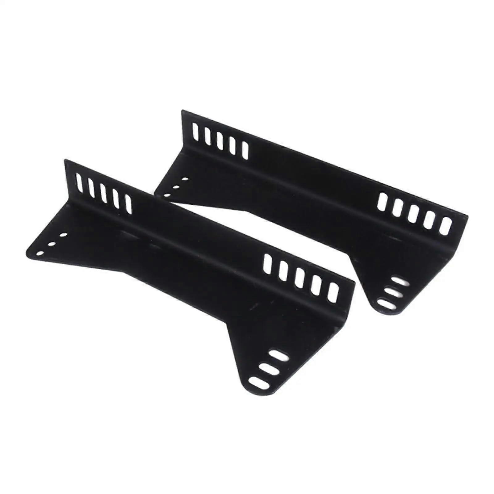 2X Bucket Seat Mounting Brackets Metal L Bracket Hardware for Professional Installation Black Compatible with Most Seats