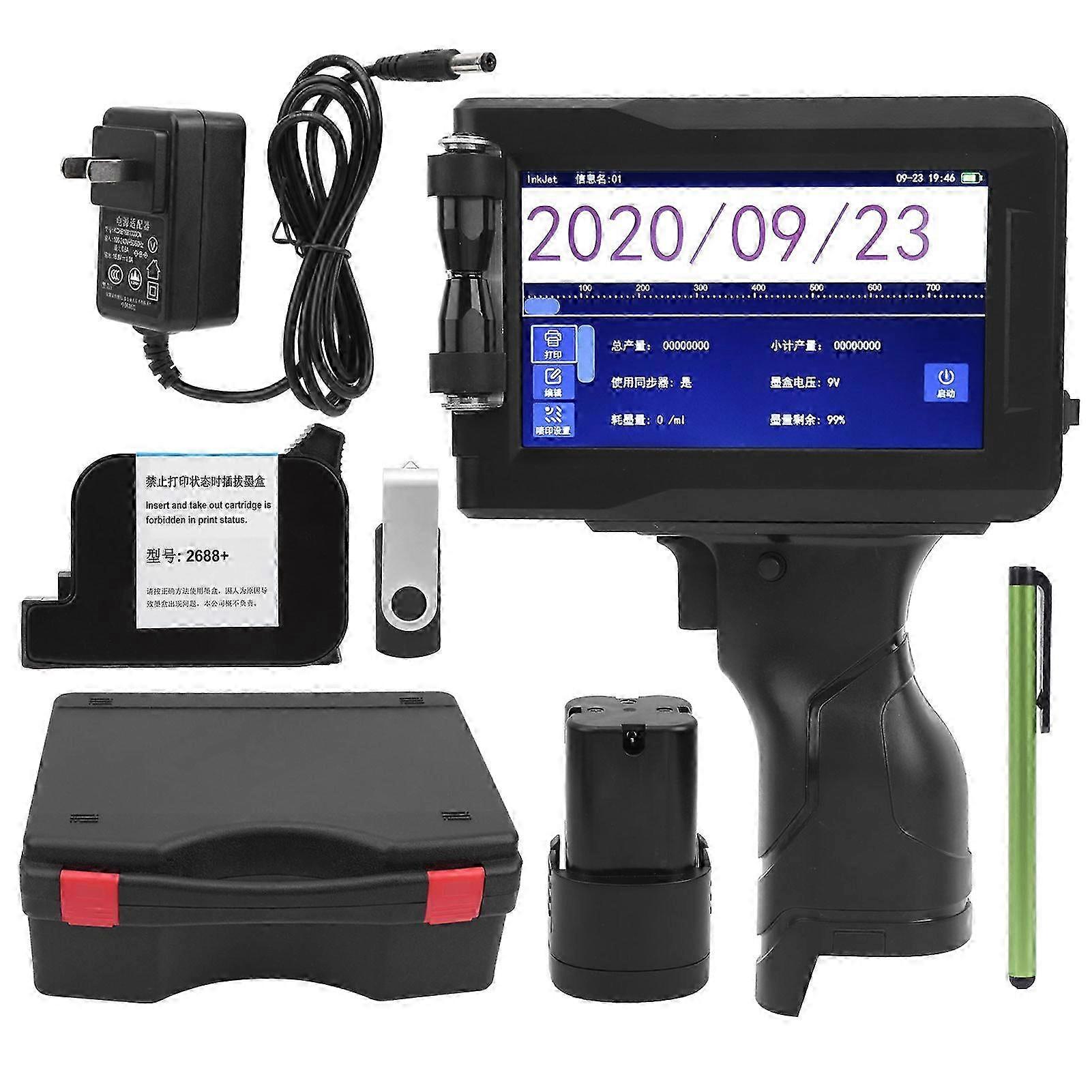 Handheld Inkjet Printer Multilingual Portable Lcd Screen For Package Qr Barcode Number