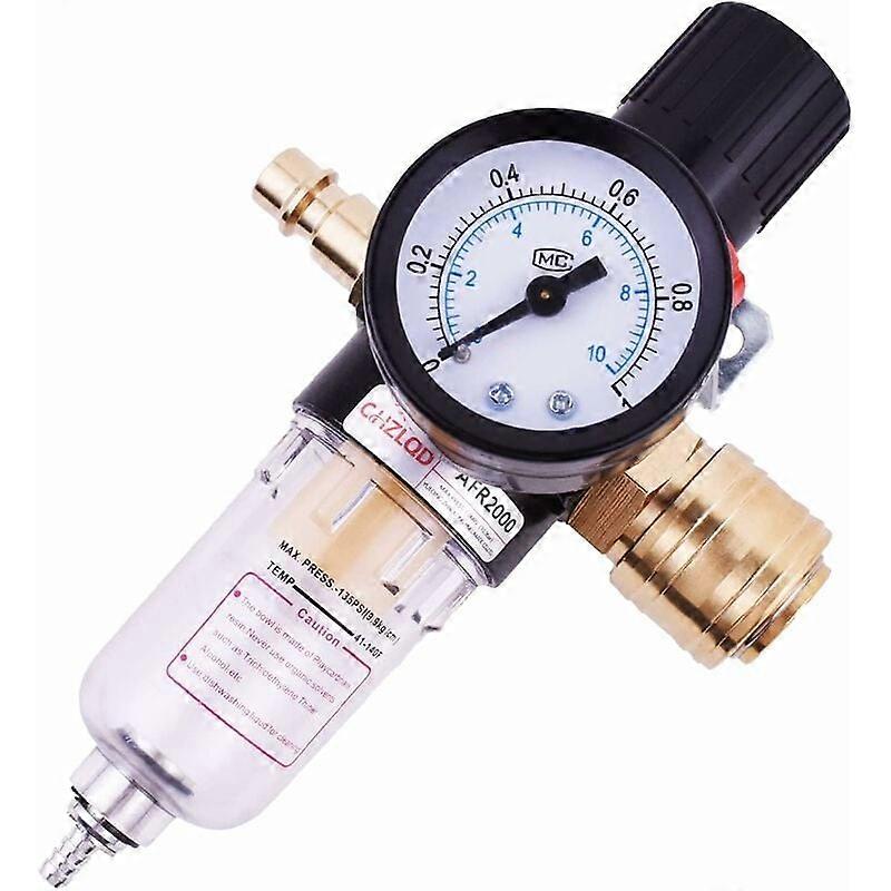 Compressor Pressure Regulator 1/4, Air Compressor Filter, Compressor Air Filter for Compressed Air Compressors and Pneumatic Tools SZRH
