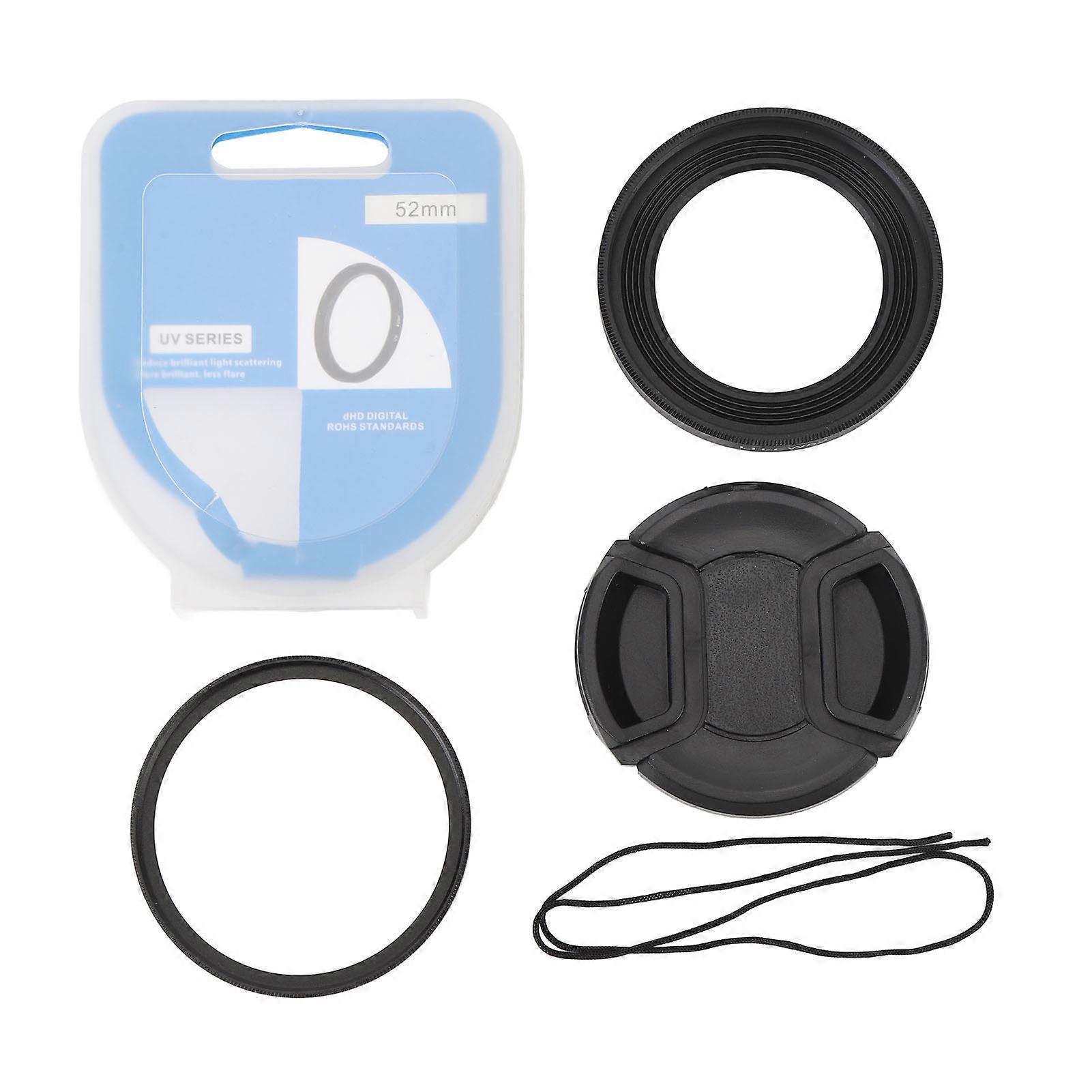 52mm Camera Lens Hood Set with UV Filter & Cap - Compatible with RF 35mm Macro Lens