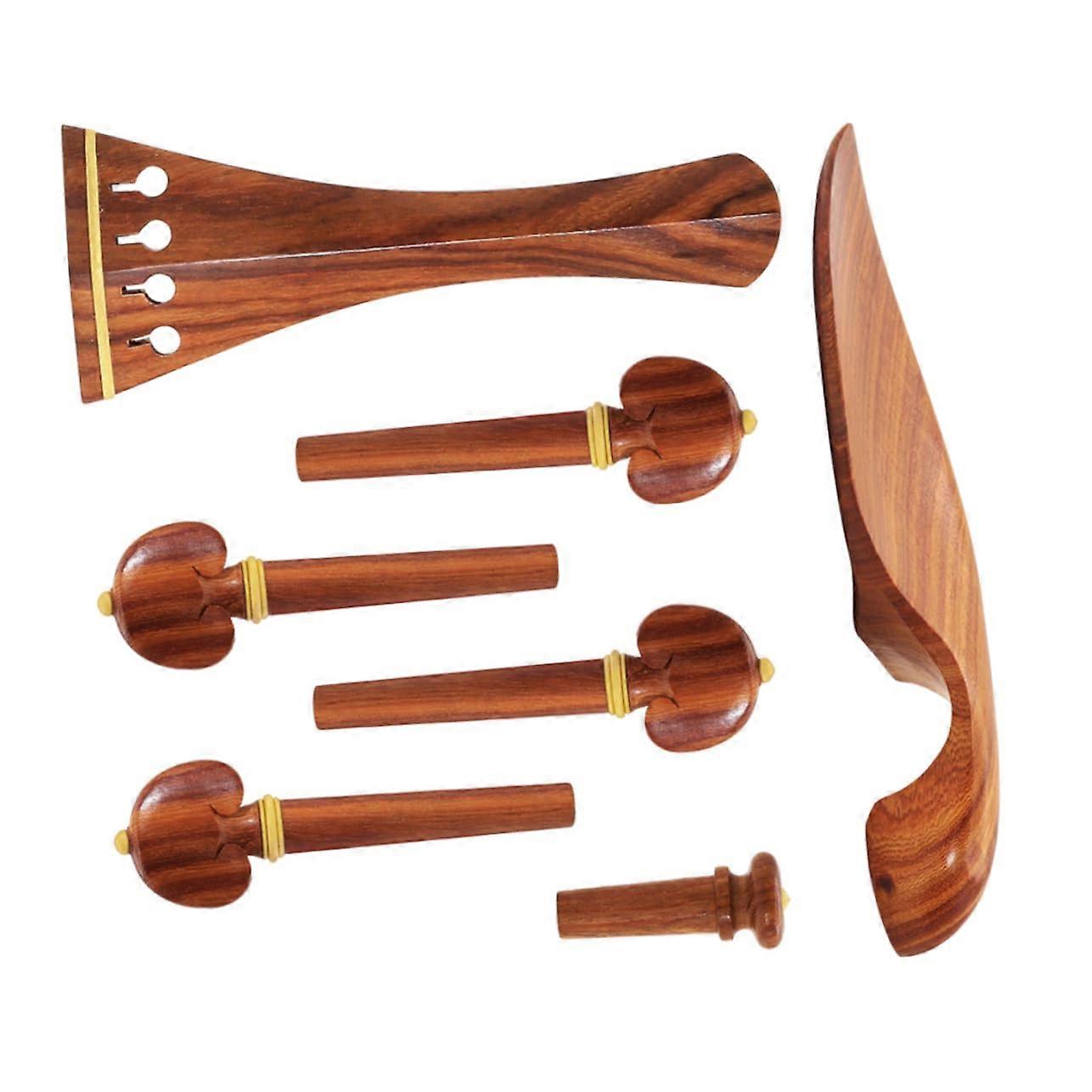 Rosewood Violin Tailpiece Set 4/4 Violin Parts Chinrest Endpin Peg Ribs Fingerboard Accessories