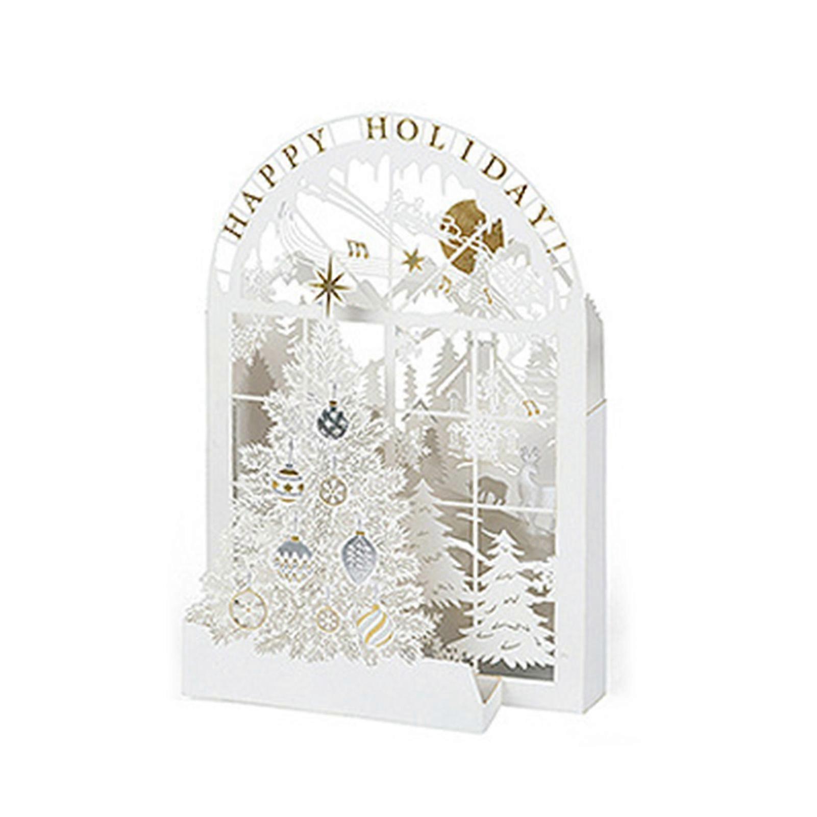 Merry Christmas Greeting Card Delicate Blessing Card with Solid Structure Design