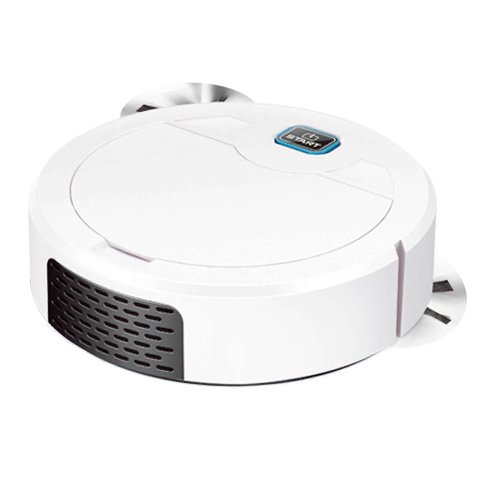 Intelligent Robot Vacuum Sweeping Machine Cleaning Device ABS Material Wireless Sweeperes Suitable for Various Surfaces  White