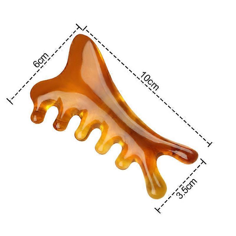 Body Meridian Massage Comb Resin Five Wide Tooth Comb Acupuncture Therapy Blood Circulation Anti-static Smooth Hair Comb