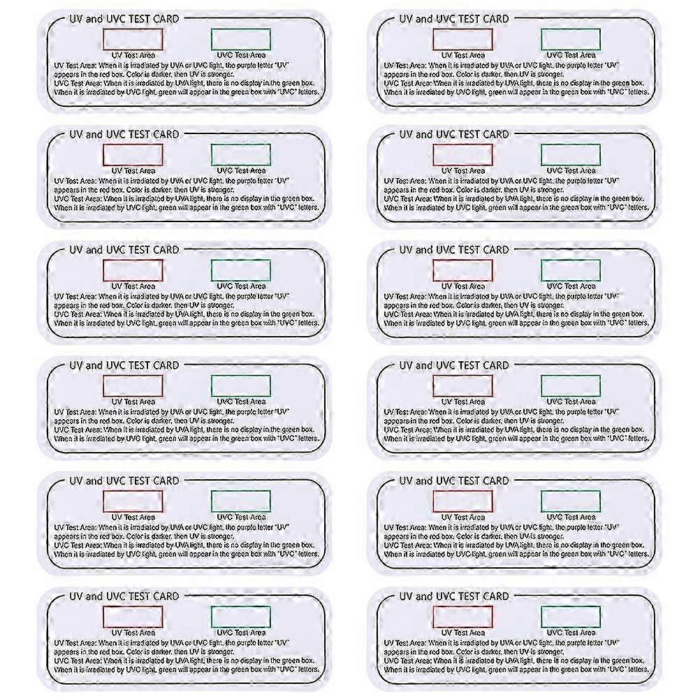 12pcs UVC-UVA Test Cards UVC Light Identifying Cards Indicator Cards UVA Test Strips