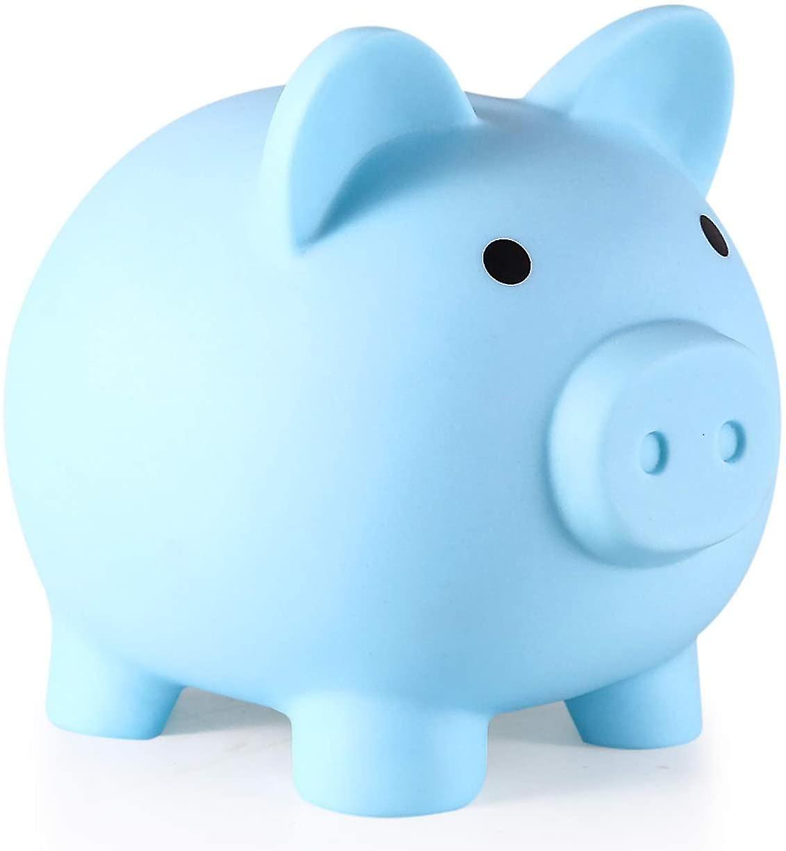 Pxcl Spargris, Okrossbar plastgris, Mynt spargris för flickor och pojkarblå,10,5*8*9,5)