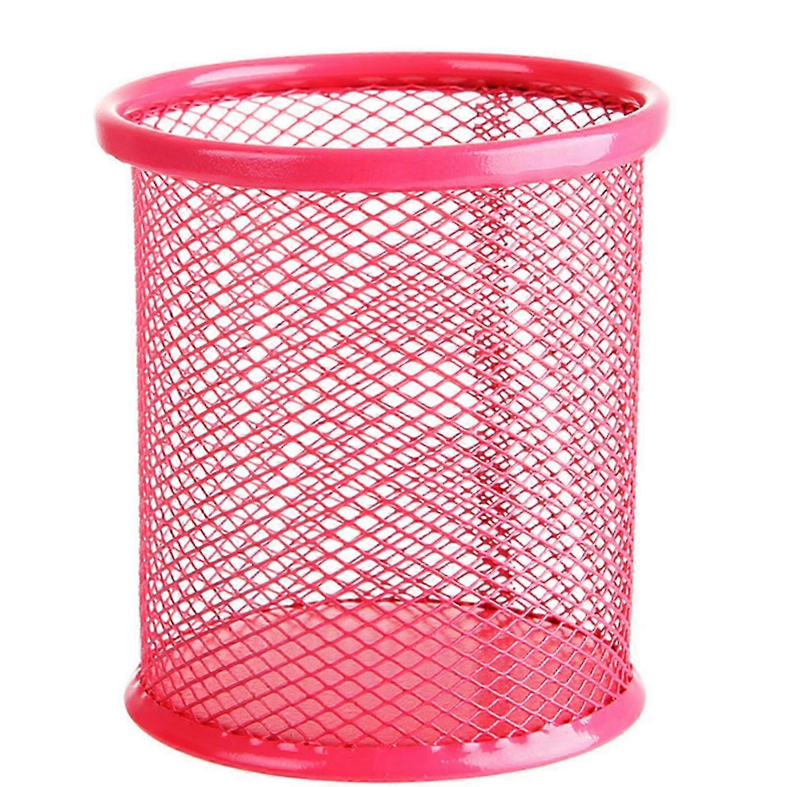 Multi-Function Desktop Cosmetic Storage Box Decorative Round Red Pen Holder