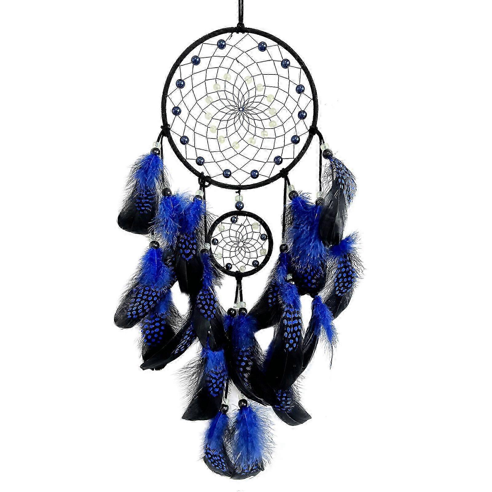 Feathered Tassels Dreamcatchers With Glowing In Dark Beads Wind Chimes For Bedroom Or Living Room Wall Hanging Decors Red