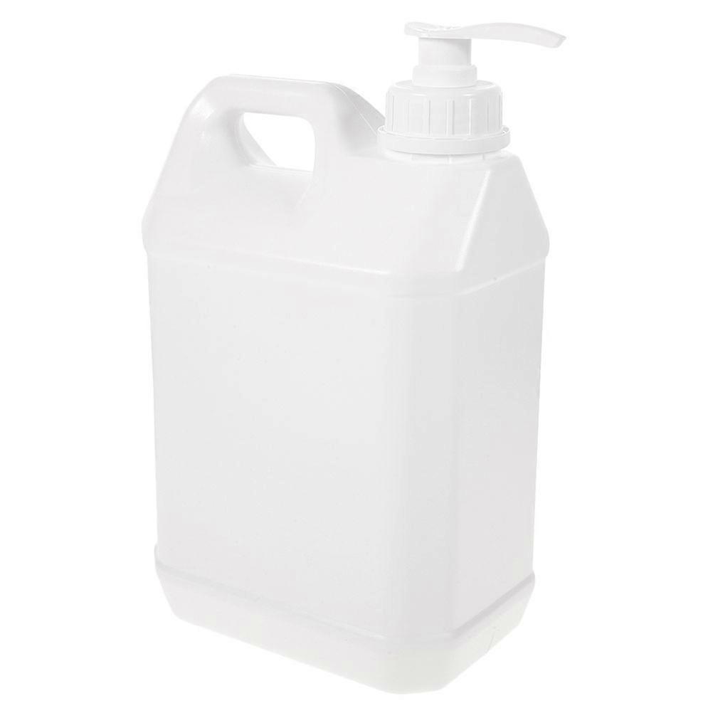 3L Plastic Jug Reusable Containers for Water Sauces Soaps Detergents Honey Liquids with Screw On Cap and Pump Cap White