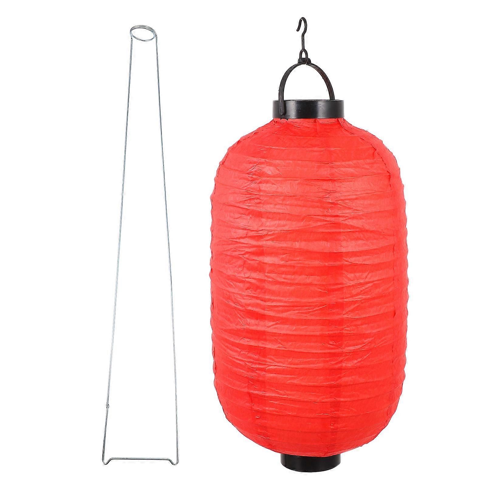 Japanese Style LED Luminous Gourd Paper Lantern, Portable Lightweight Hanging Decoration for Festival, Wedding, Party & Home Lighting, Red