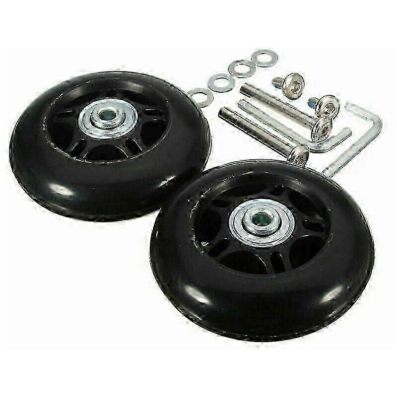 Universal Luggage Wheel Set 40mm Black Replacement with Shaft