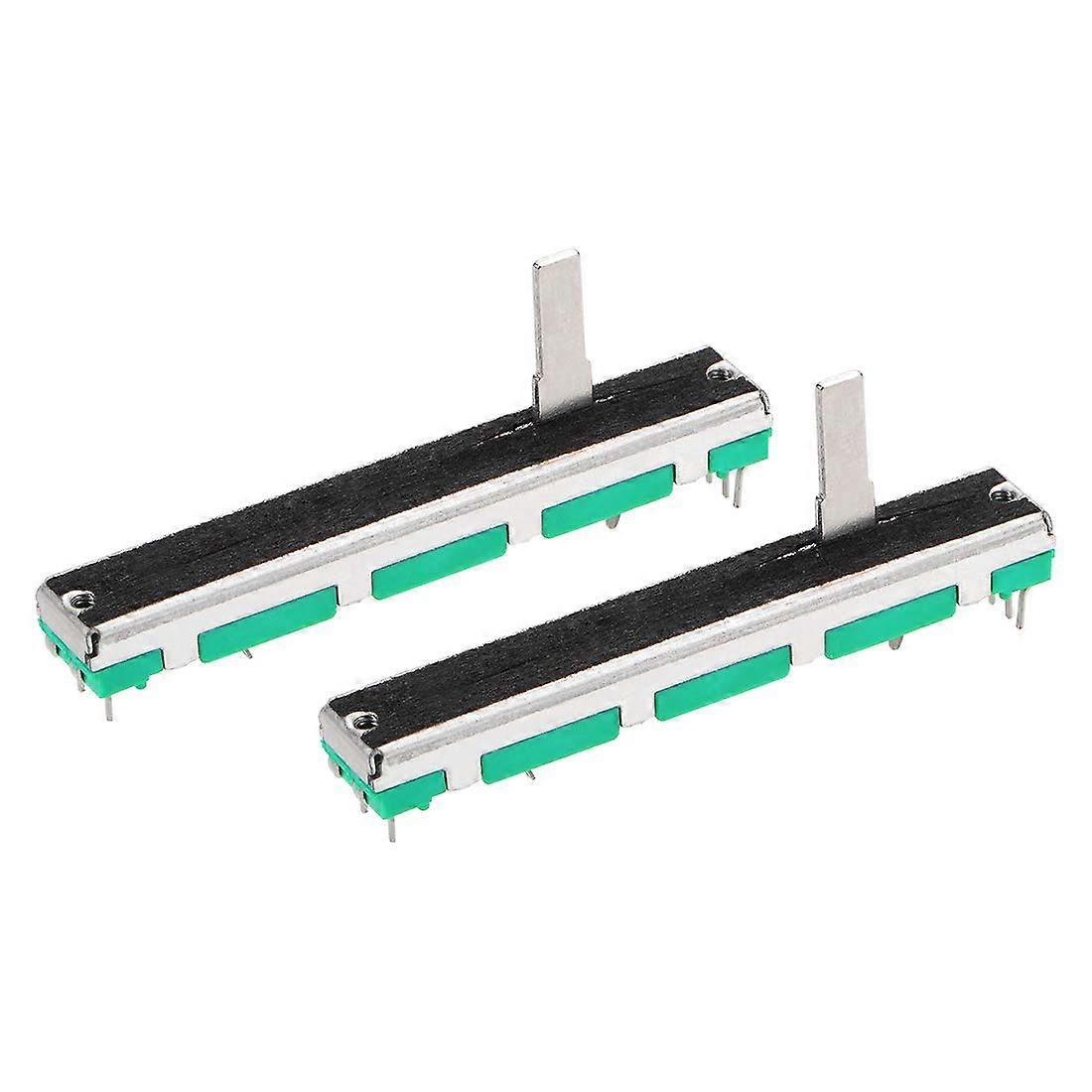 Fader Variable Resistors Mixer Potentiometer Straight Sliding A503 50K Ohm Exponential Double Potentiometer for Dimming 60 mm Pack of 2