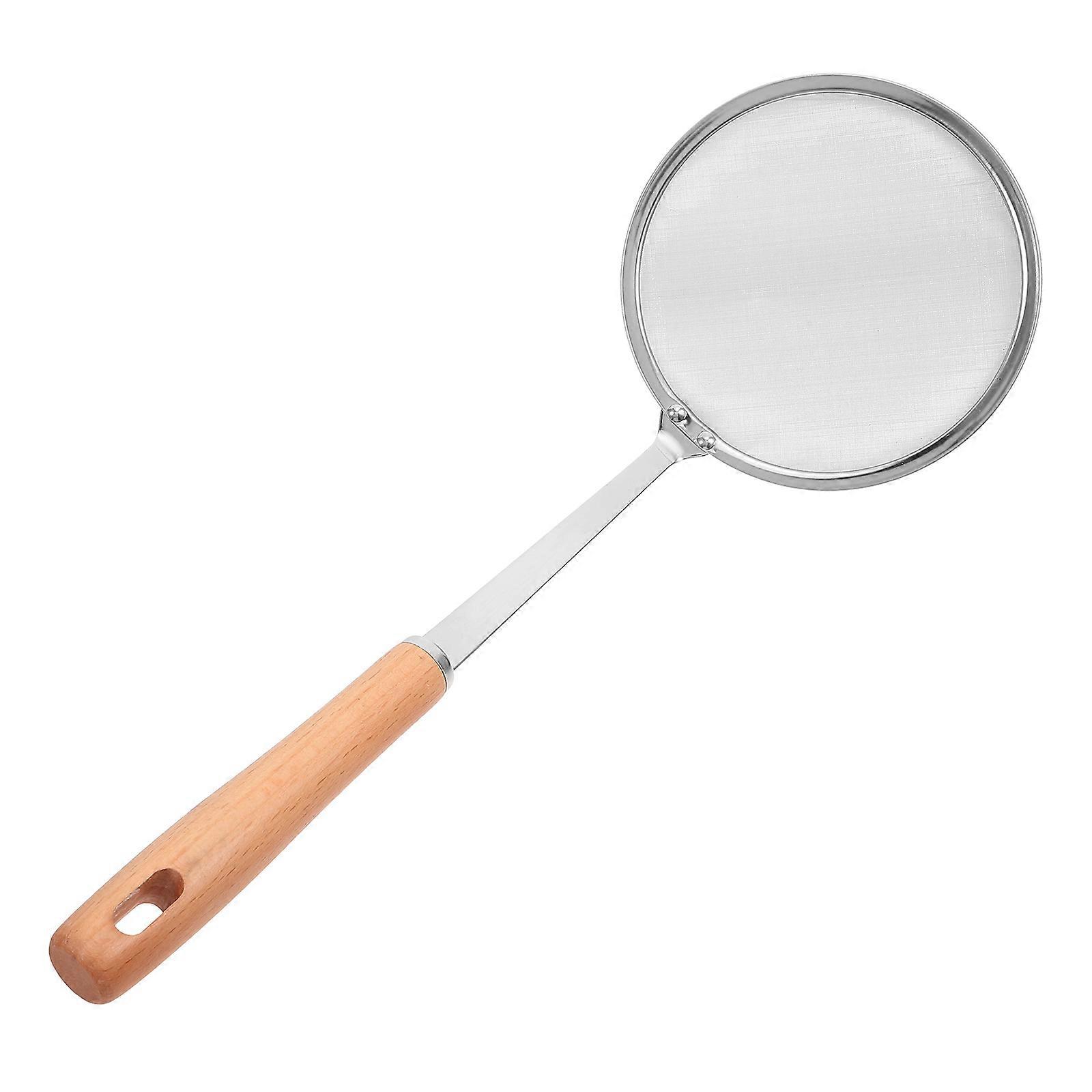 Fat Separating Ladle Kitchen Fine Mesh Strainer Stainless Steel Colander Oil Filter Ladle For Home Kitchen Silver 1Set