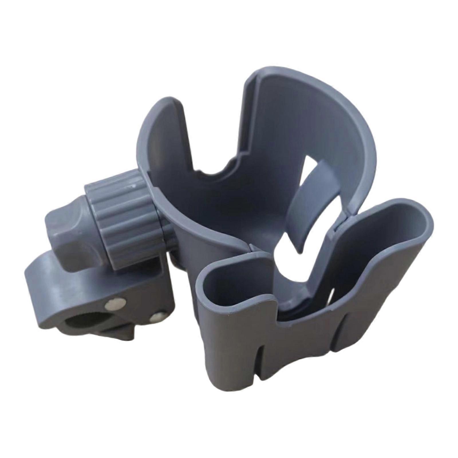 Adjustable Universal Bottle Holder with Build In Phone Stand Storage Rack for Strollers Bicycles Walkers and Pram Cart Gray