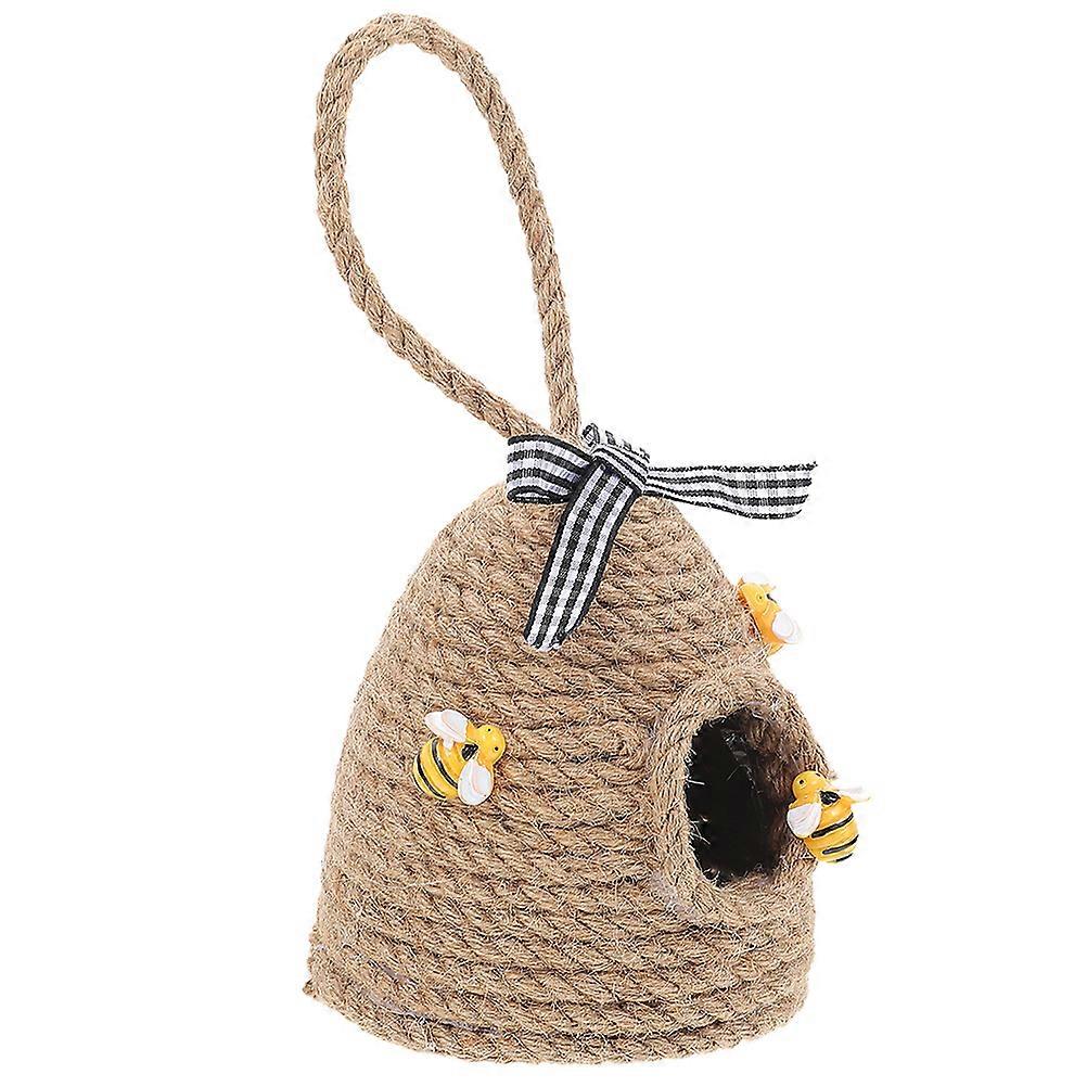 Balcony Woven Crafts Striped Hanging Honeycomb Decor Rustic Style 11.5X11.5CM 1Pcs