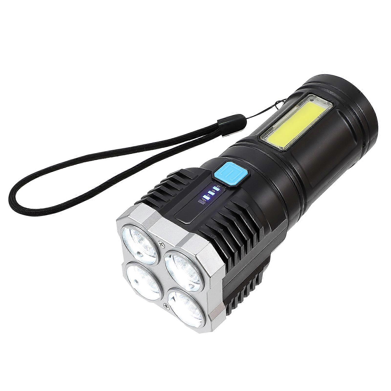 Rechargeable LED Flashlight Multi Functional Torch High Brightness Durable Portable Camping Light for Outdoor Activities Hiking and Hunting Emergency