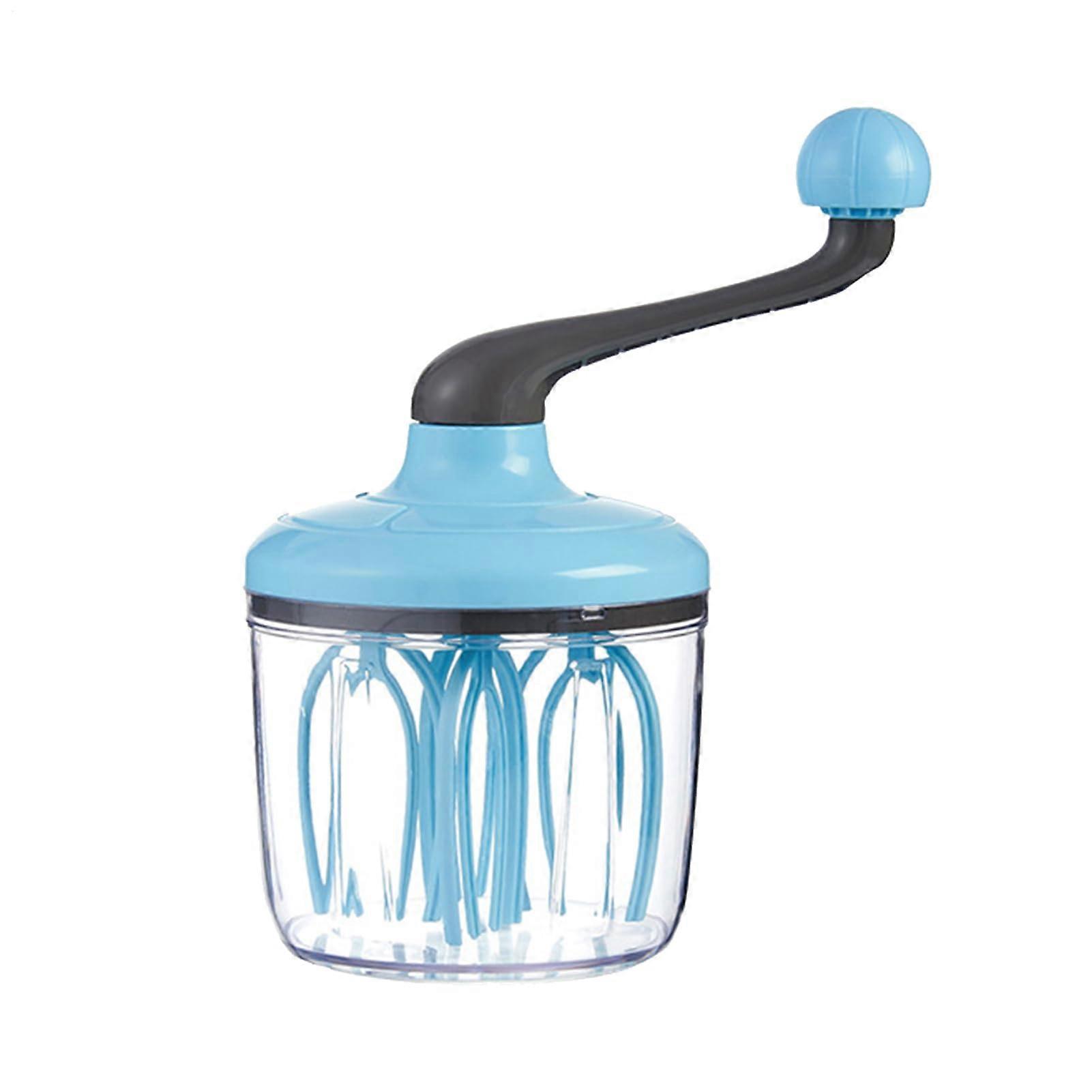 Climbing Whisk - Handheld Kitchen Whisk, 1500ml Manual Foam Whipper for Milk, Cake, Eggs in Blue Color by Munching M
