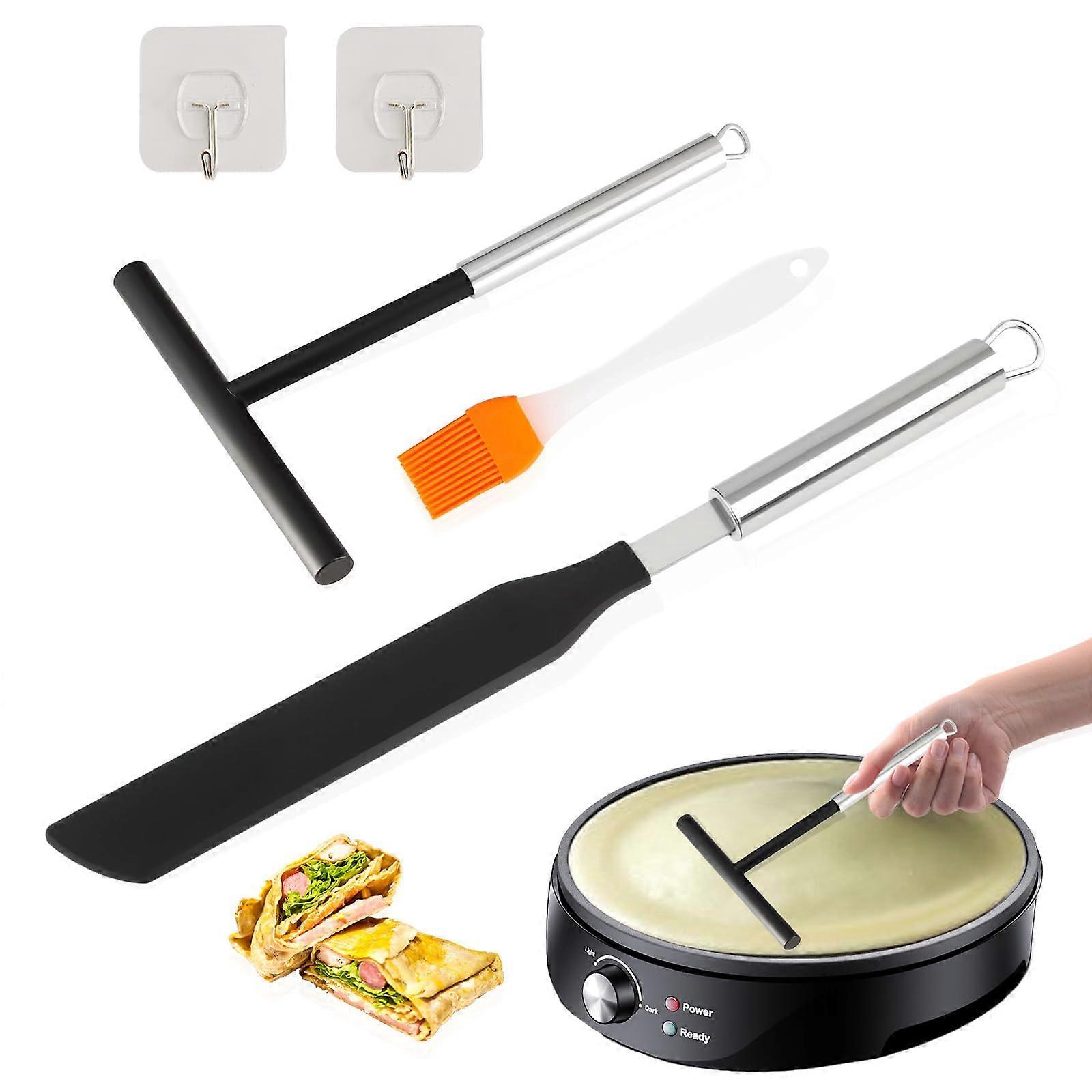 Crepes distributor, 19.5 cm, crepe spatula with pancake scraper and oil brush