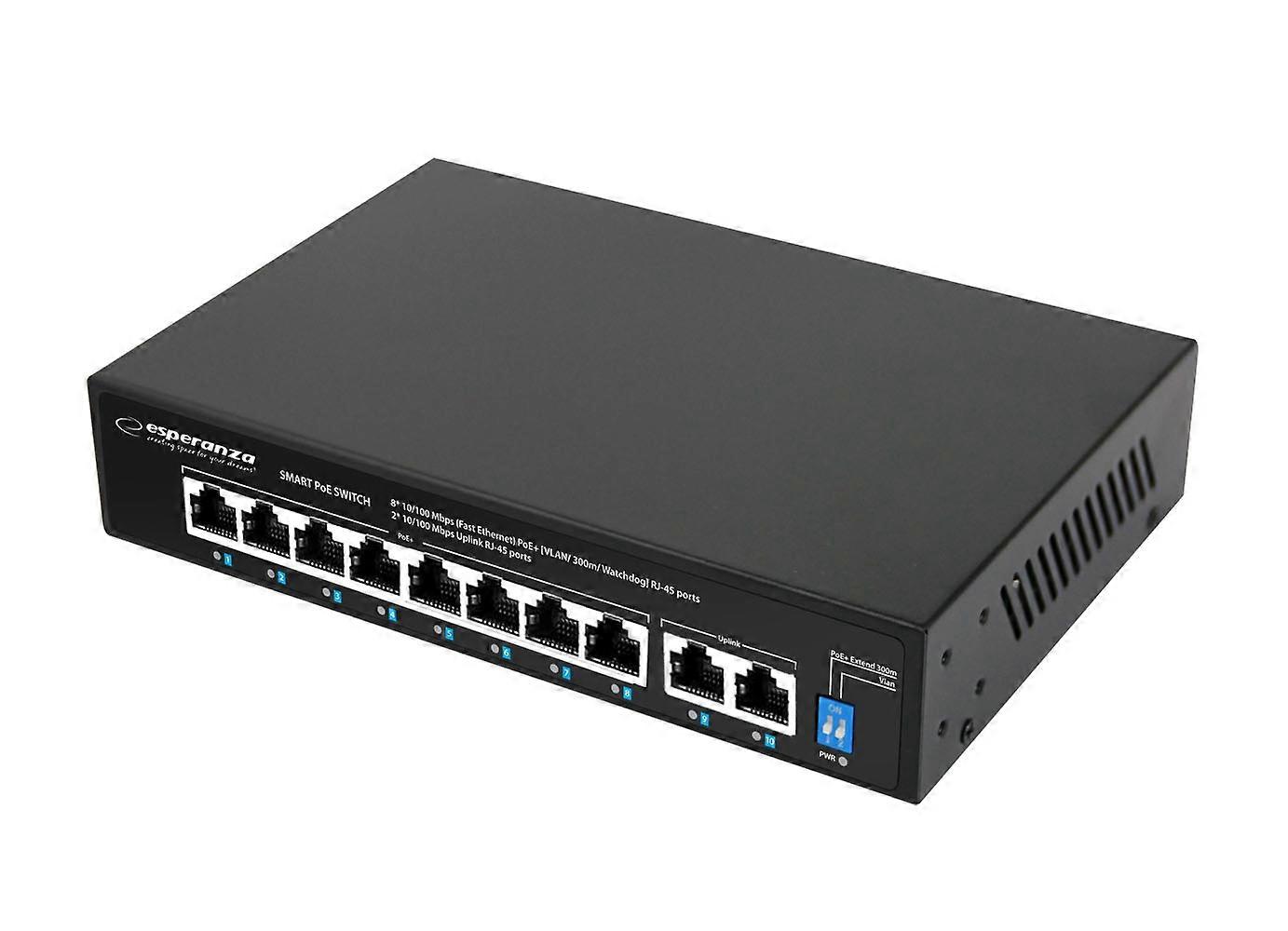 Esperanza 8 Poe + 2 Uplink Port Ethernet Switch 10/100 Spotter