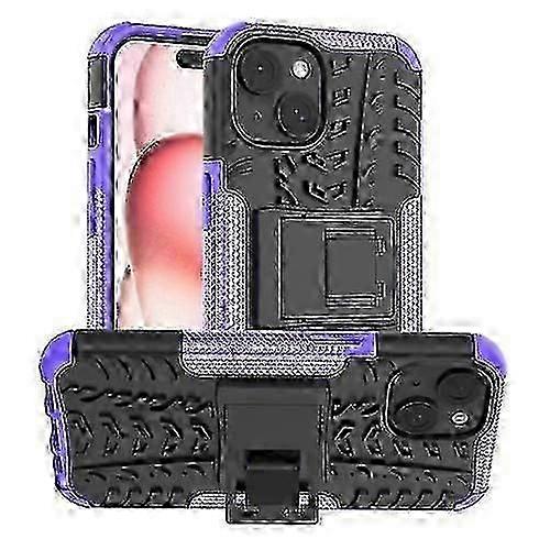لحافظة الهاتف المحمول على iPhone 15 Tire Texture TPU + PC مع حامل